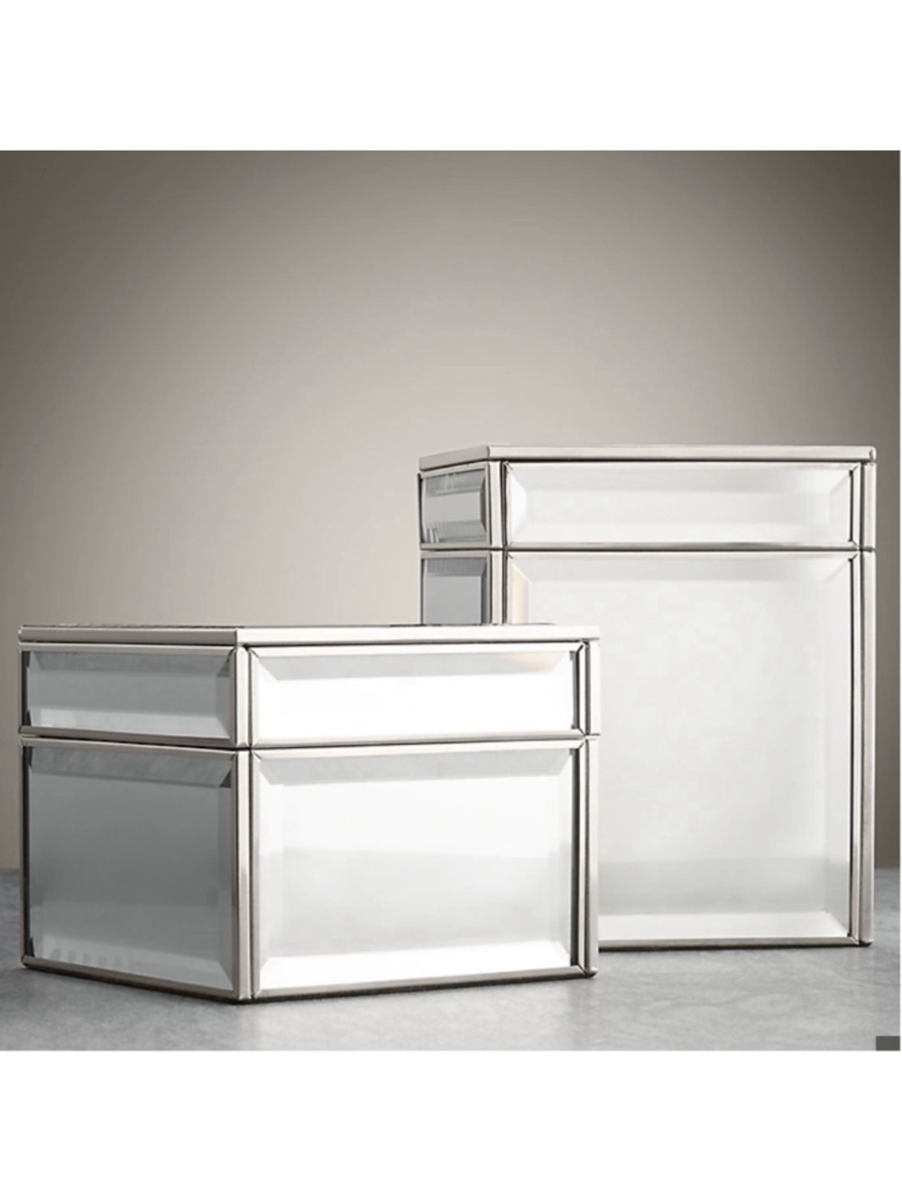 Restoration Hardware Mirrored Canister Set Nickel